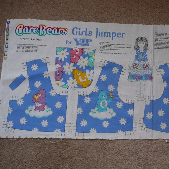 Care Bears Girl's Easy-To-Sew Cotton Fabric Panel - Picture 1 of 3
